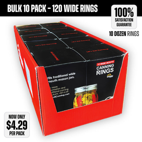 Case of 10 – Denali Rings – 12 Canning Rings Per Pack – Wide Mouth