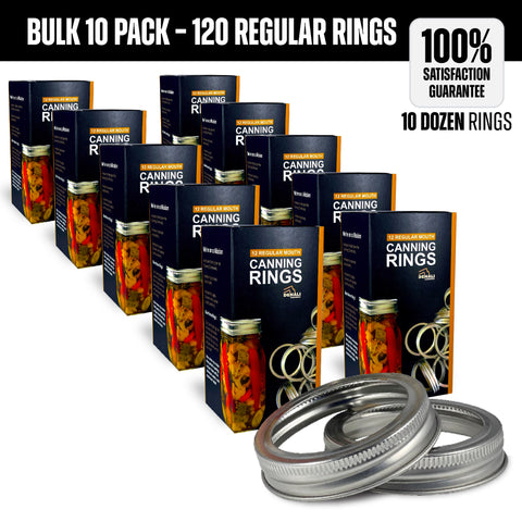 Case of 10 – Denali Rings – 12 Canning Rings Per Pack – Regular Mouth