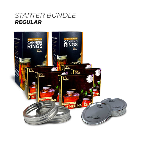 Starter bundle of Denali Canning regular mouth rings and lids