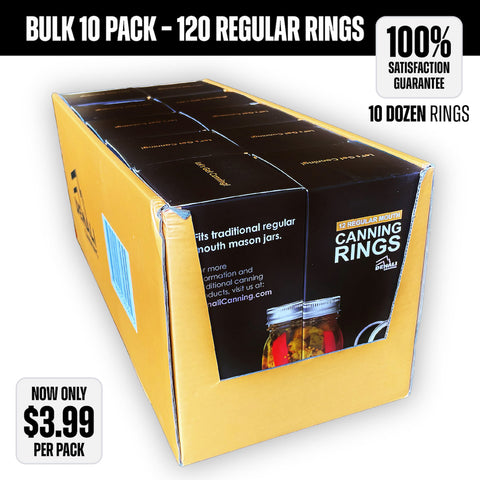 Case of 10 – Denali Rings – 12 Canning Rings Per Pack – Regular Mouth