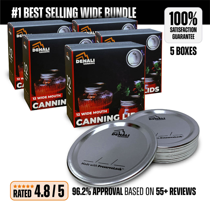 60 Pack canning lids Denali Lids, Wide Mouth Denali Canning