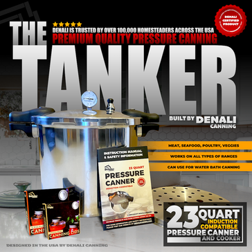 Denali Pressure Canner & Cooker | 23 Quart | Induction Compatible with Pressure Gauge