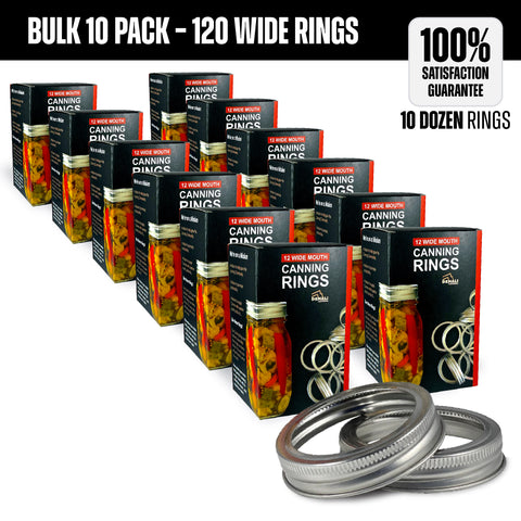 Case of 10 – Denali Rings – 12 Canning Rings Per Pack – Wide Mouth