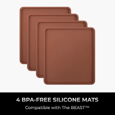 4 BPA free silicone mats pack