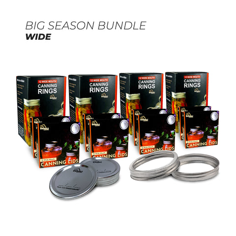 Big season bundle of Denali Canning wide mouth rings and lids